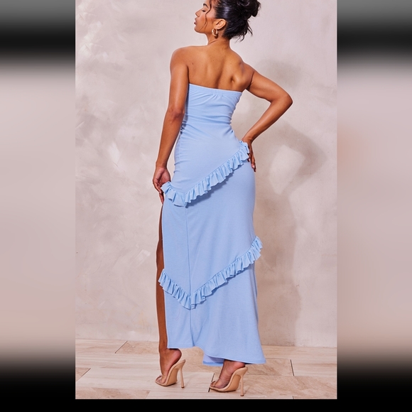 Pretty Little Thing Blue Ruffle Dress - Picture 5 of 6